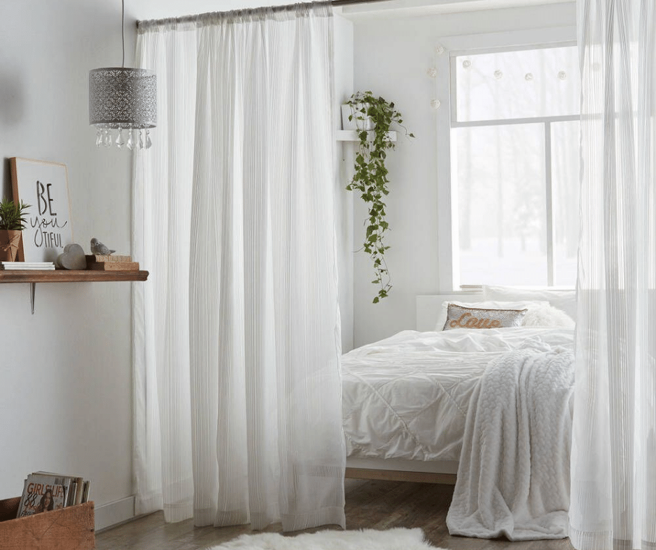Image of white, airy bedroom decor